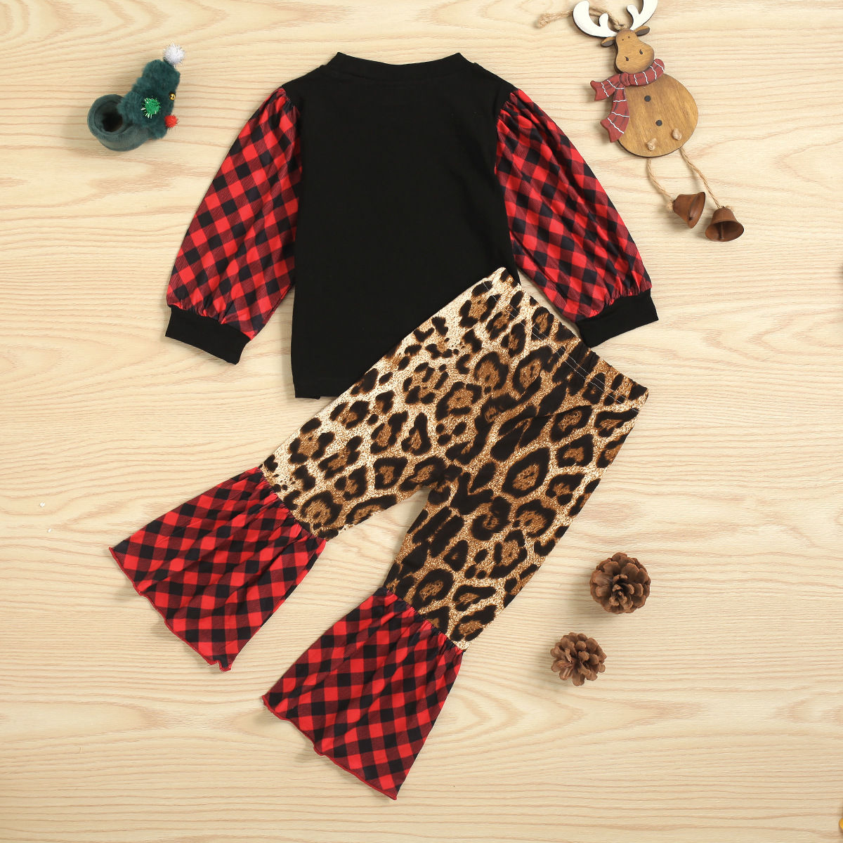 Christmas Plaid-Leopard Set