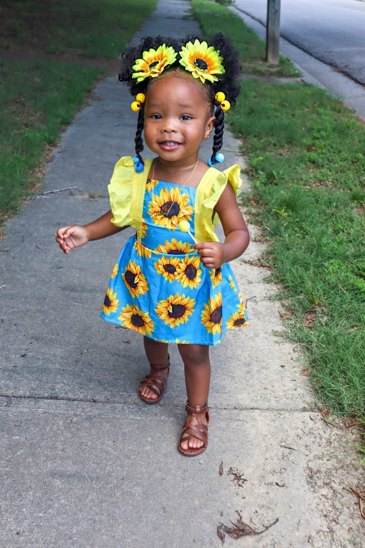 Sunflower Ruffle Dress