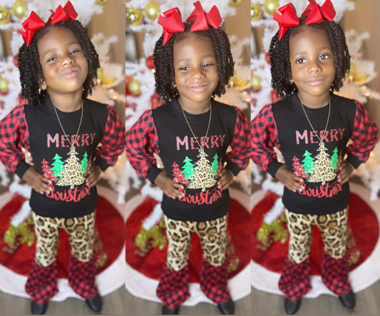 Christmas Plaid-Leopard Set